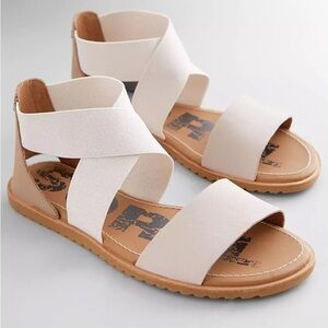 NEW Sorel Ella Sandals with Wide Straps - beige/nude